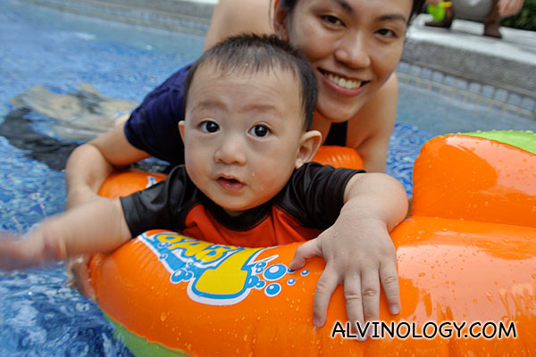 Asher's First Dip Inside A Swimming Pool - Alvinology