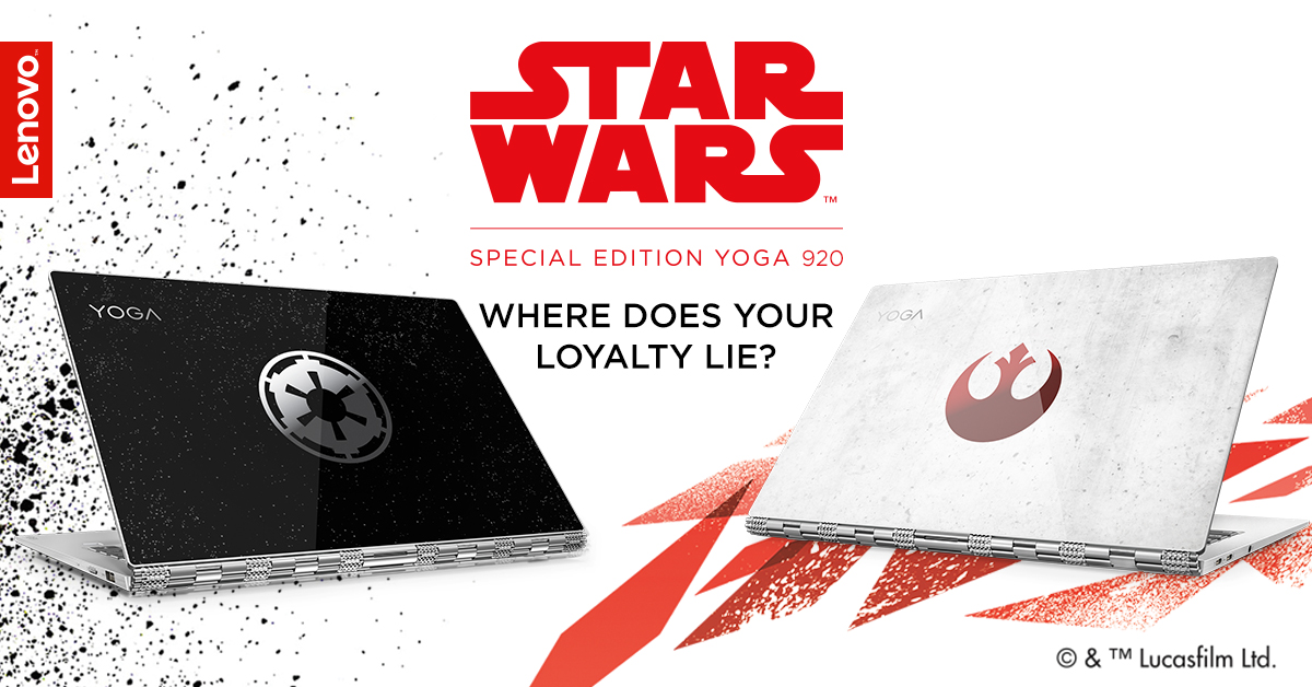 Jedi or Sith? The Star Wars Special Edition Yoga 920 from Lenovo is as good as a lightsaber when announcing your side of the Force Jedi or Sith? The Star Wars Special Edition Yoga 920 from Lenovo is as good as a lightsaber when announcing your side of the Force - Alvinology