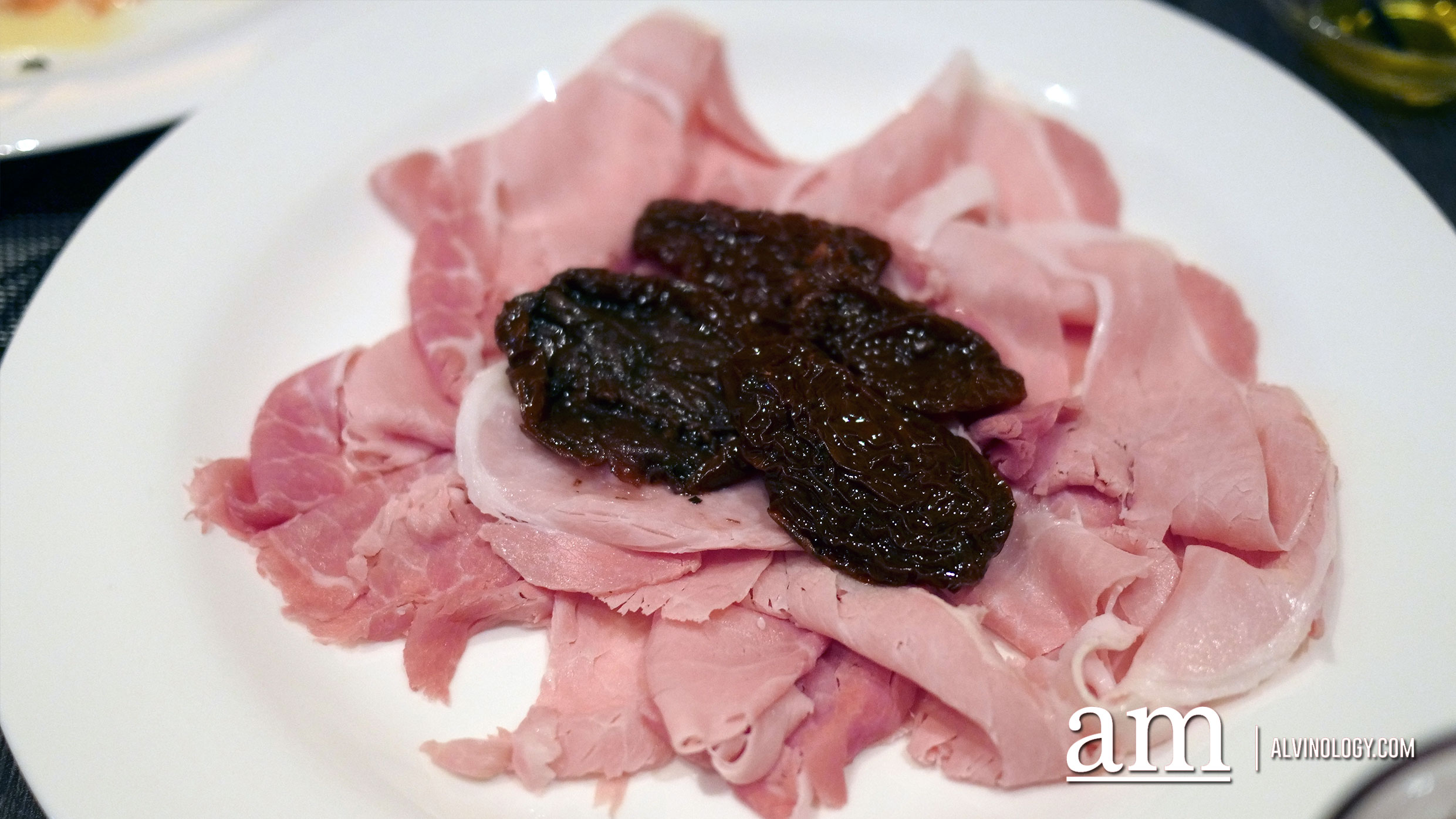 Prune with ham 