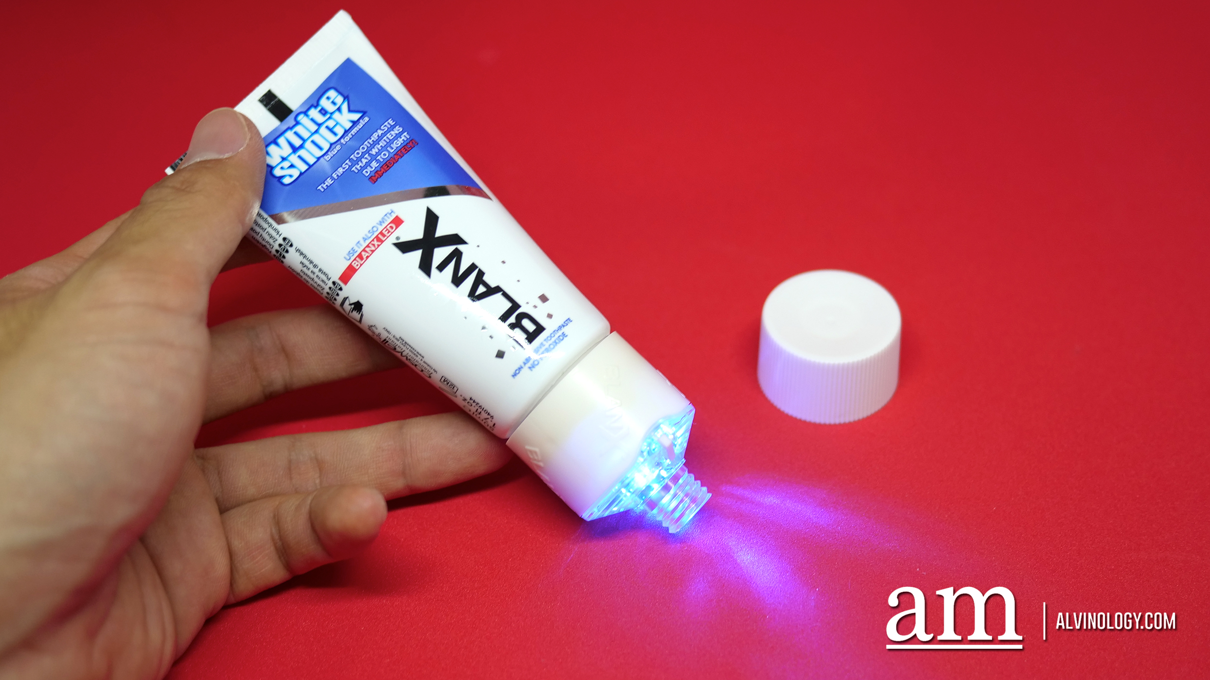 BlanX White Shock - this toothpaste brand from Italy uses a LED accelerator to whiten your teeth - Alvinology
