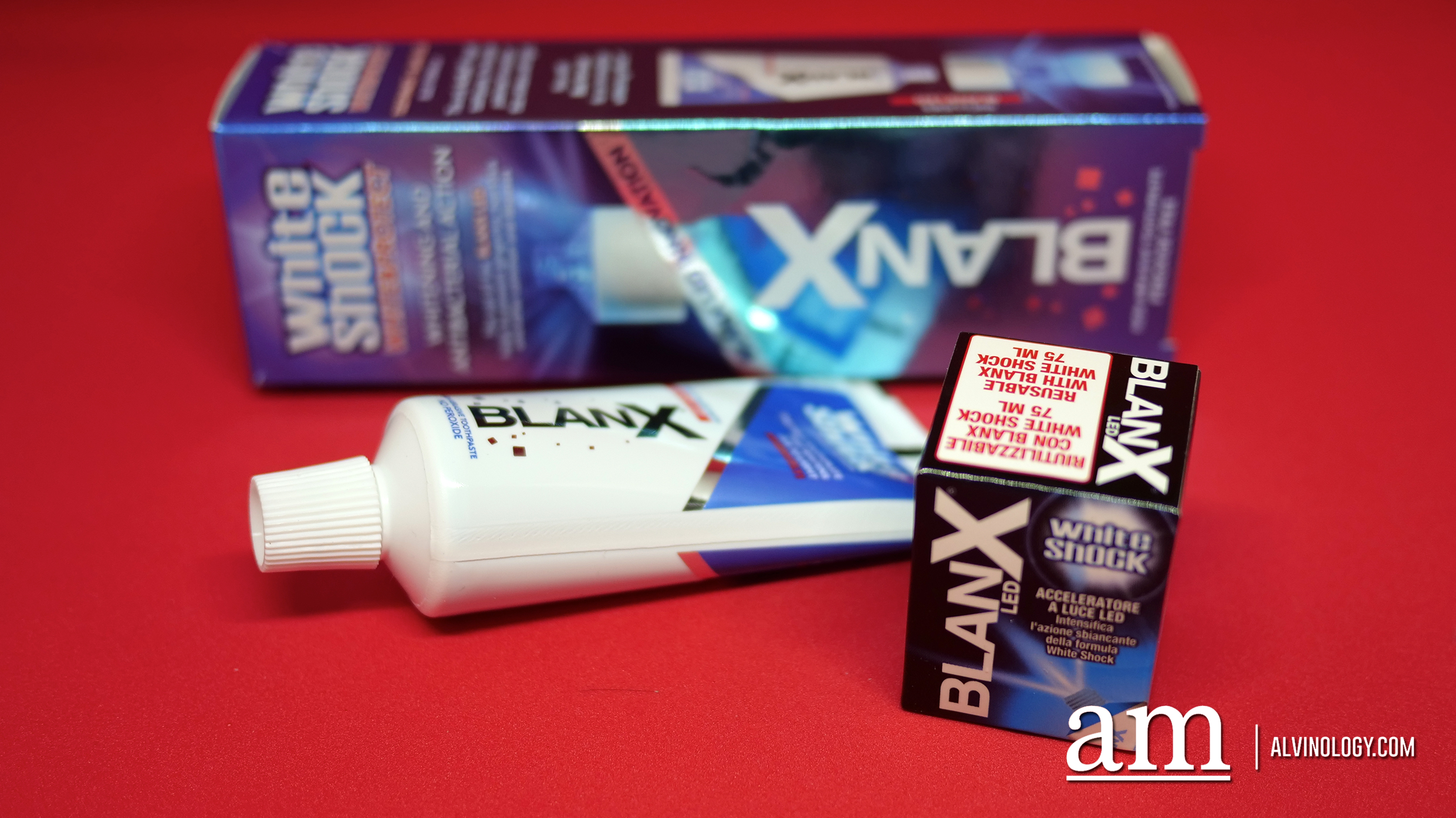BlanX White Shock - this toothpaste brand from Italy uses a LED accelerator to whiten your teeth - Alvinology