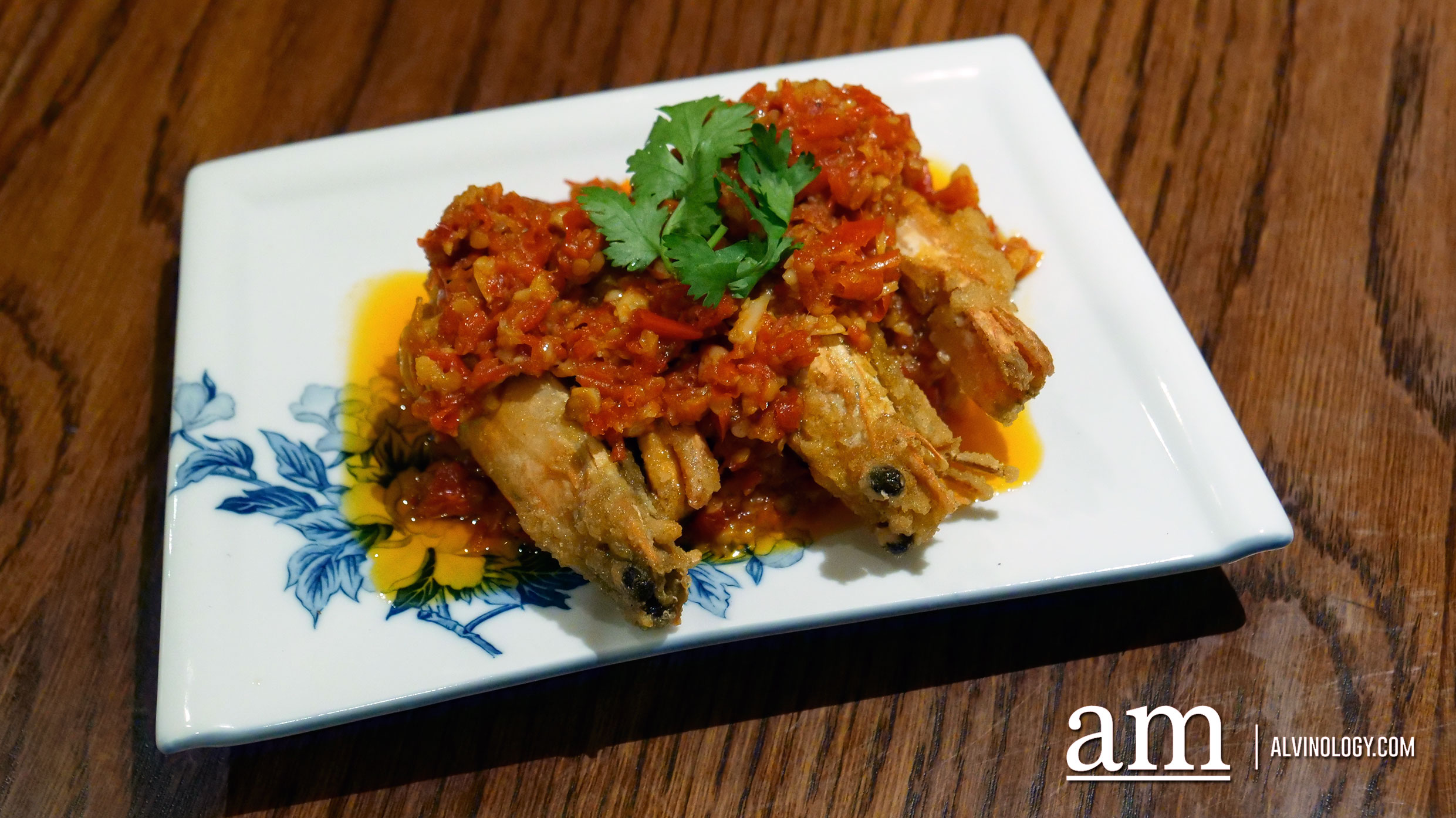 Enjoy a Peranakan Buffet Feast this Christmas at INDOCAFE - The White House Udang Chili Goreng (deep-fried tiger prawns served with homemade chili)