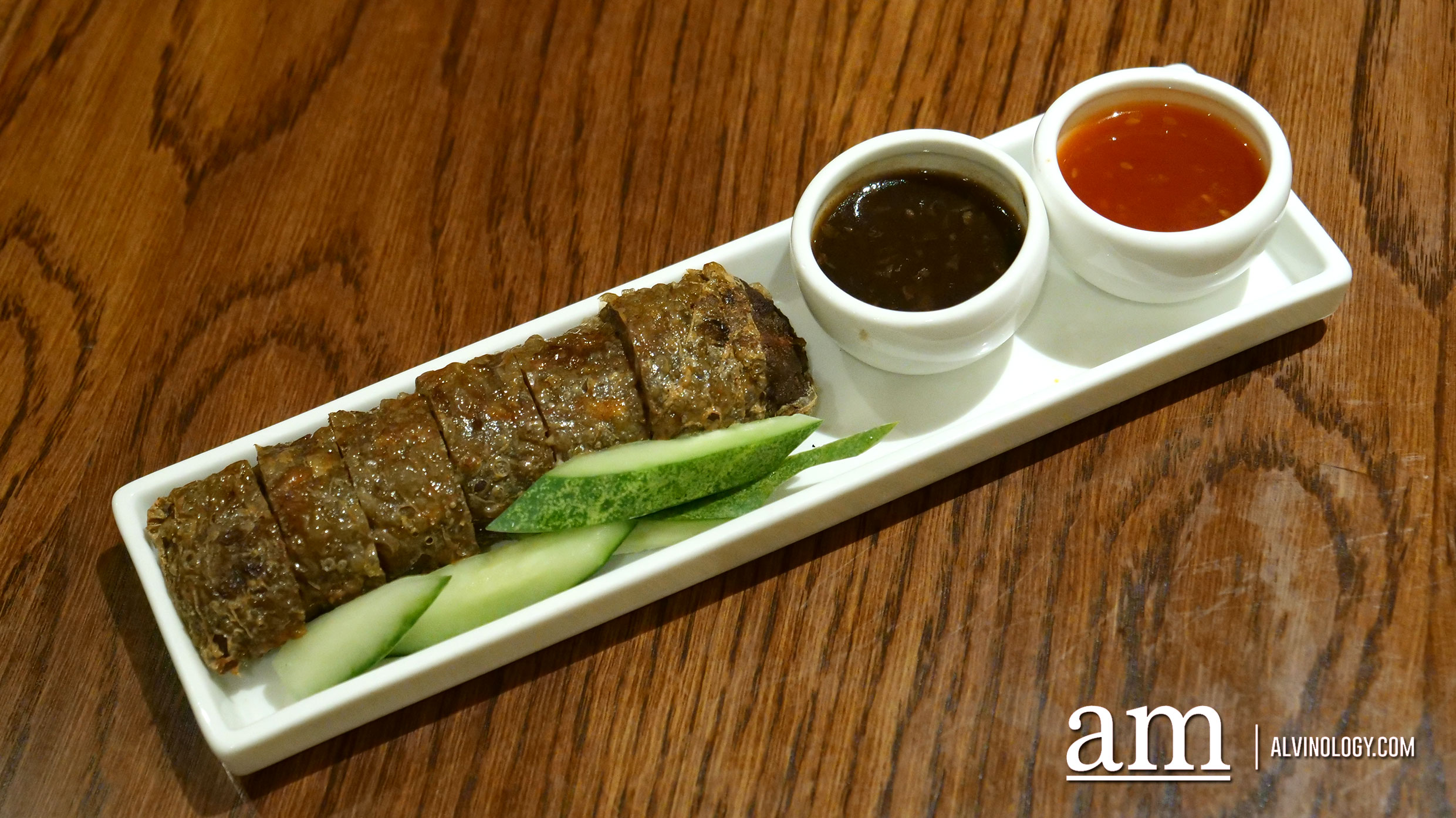Enjoy a Peranakan Buffet Feast this Christmas at INDOCAFE - The White House Five-spiced Ngoh Hiang (homemade pork meat roll wrapped in bean curd skin)