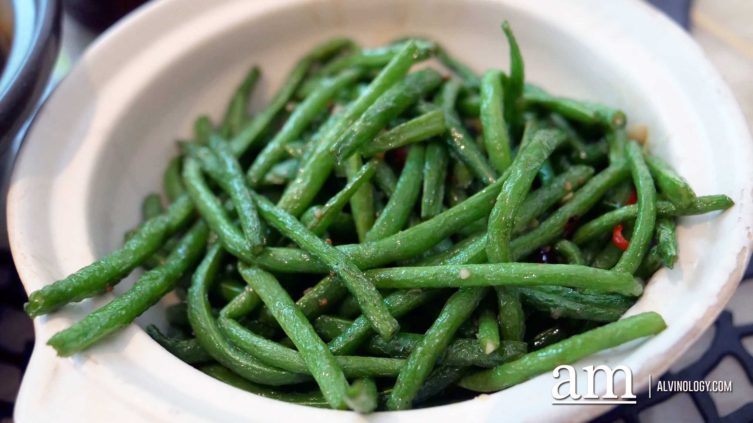 Sauteed string bean with preserved turnip 