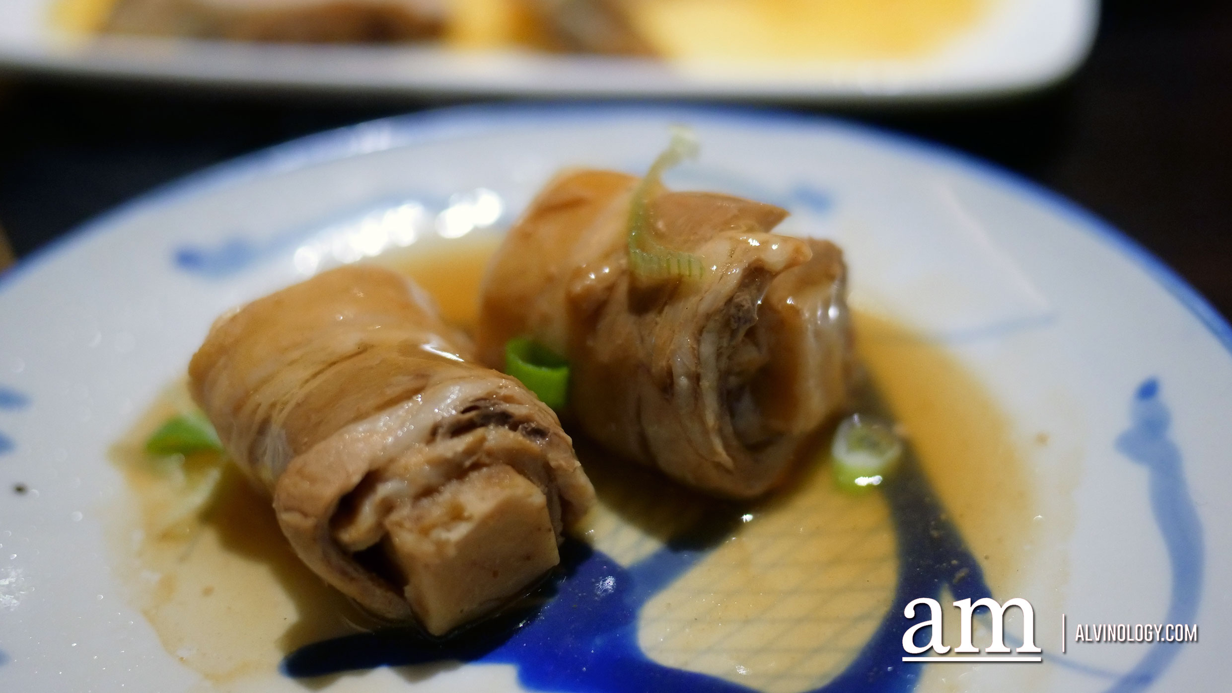 Braised pork belly roll with yam