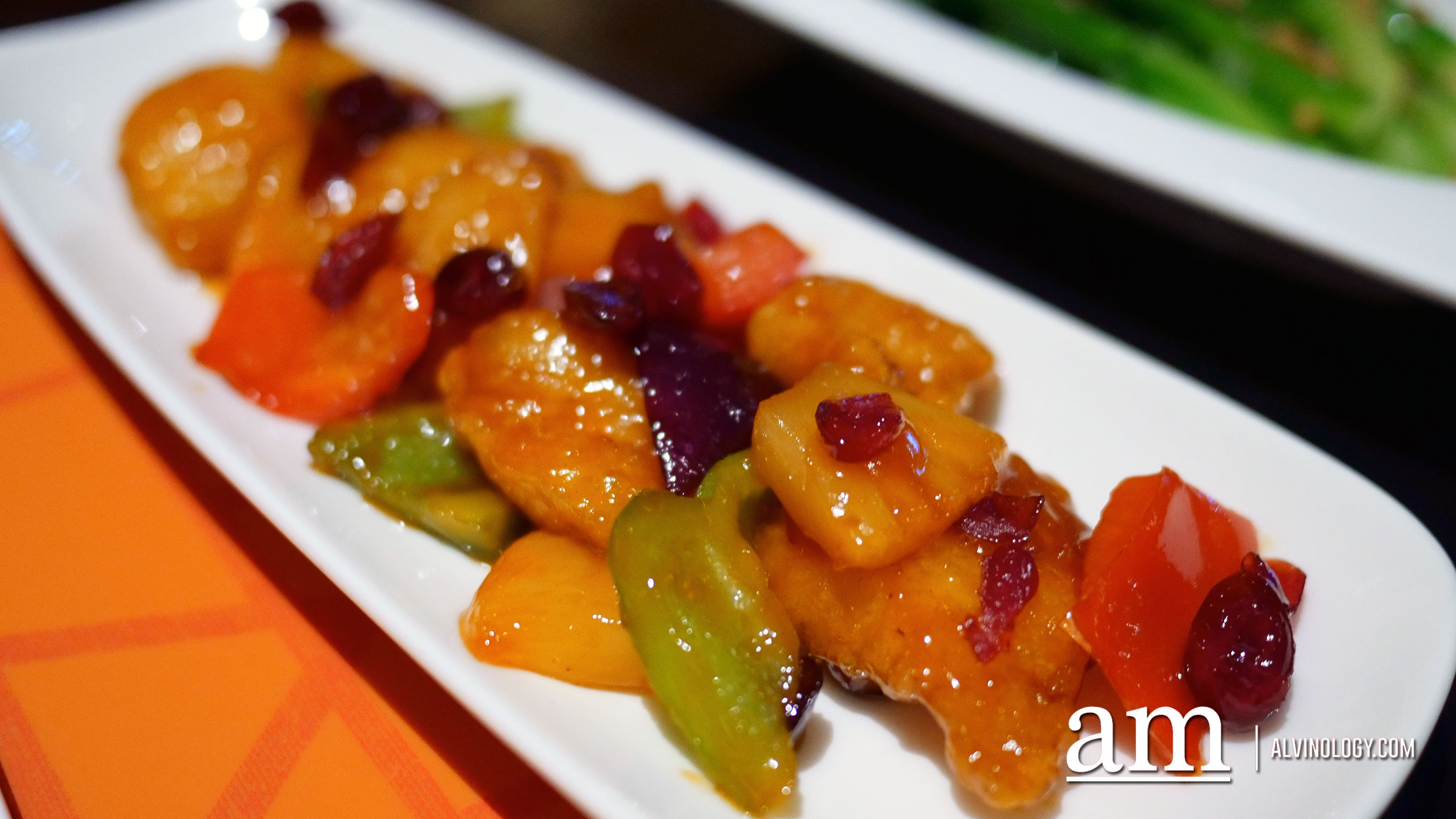 Snapper Loin Tossed in Cranberry-Pineapple Sauce