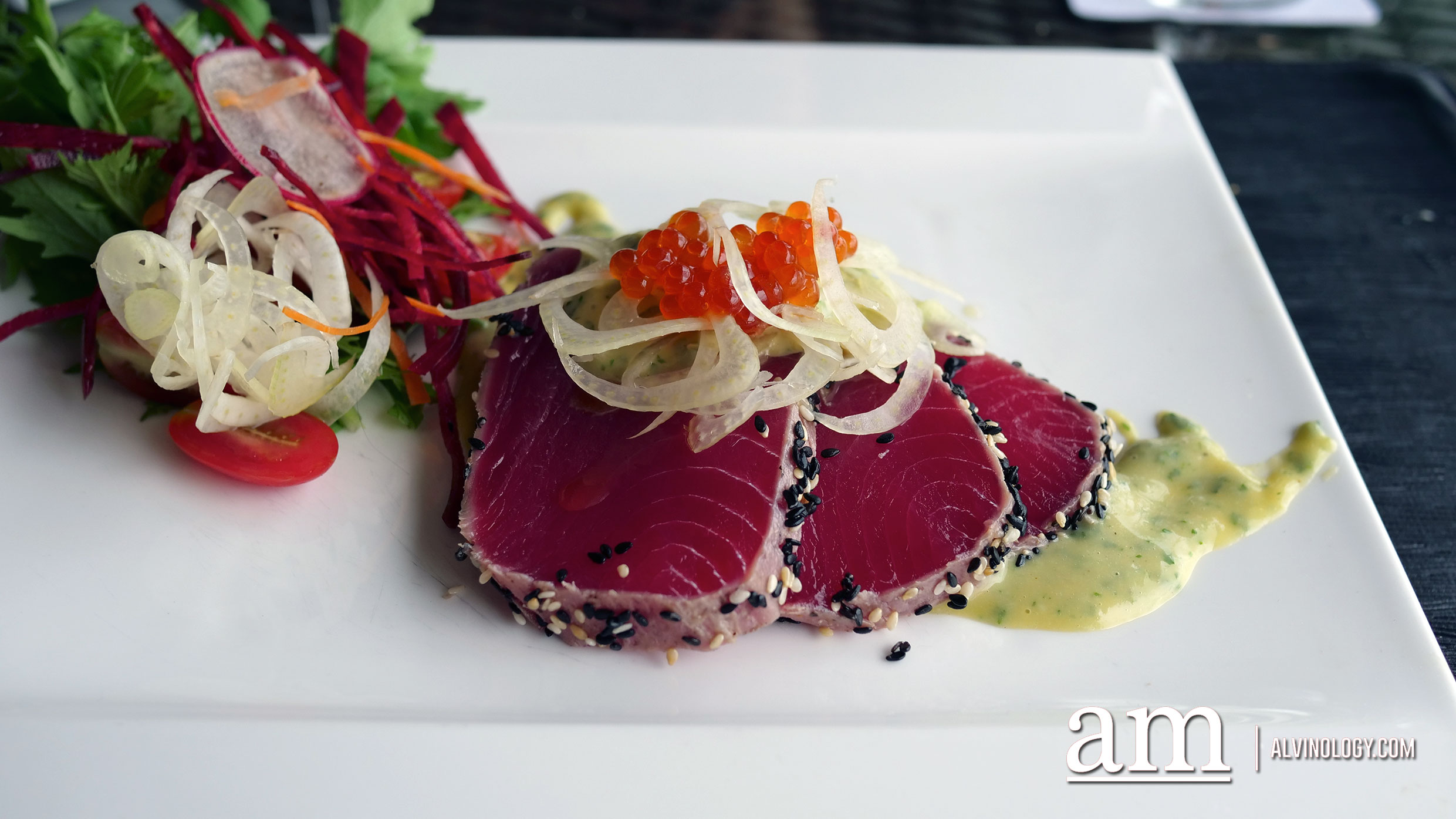 Sesame Encrusted Seared Tuna with Wasabi Cream