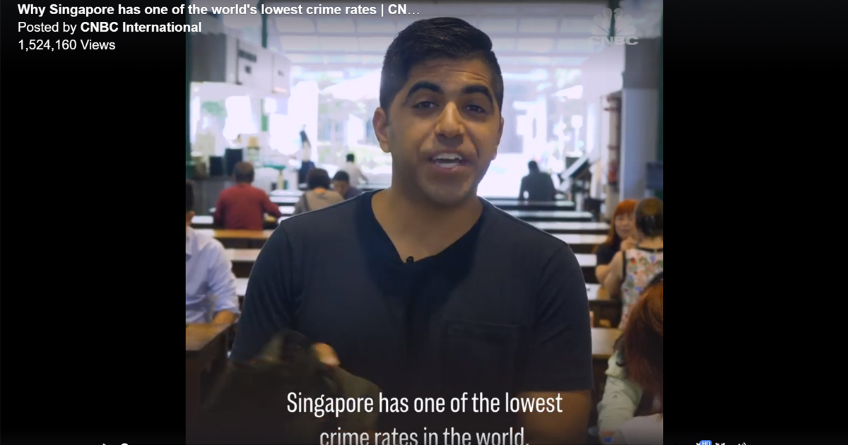 CNBC: Singapore is the world’s 2nd lowest in crime rate. You can leave your belongings in public places. - Alvinology