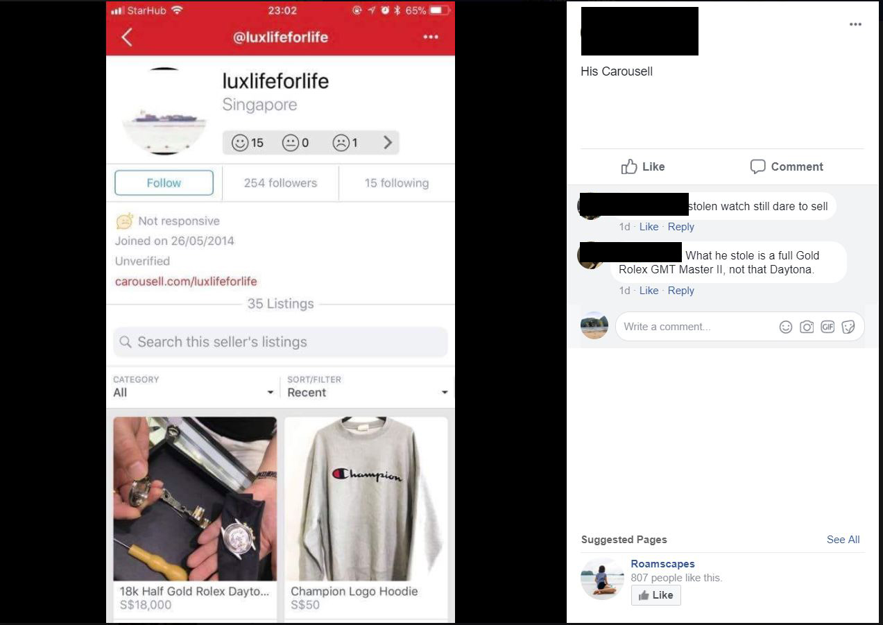 Singapore influencer accused of swapping an original Rolex watch with a fake Singapore influencer accused of swapping an original Rolex watch with a fake - Alvinology