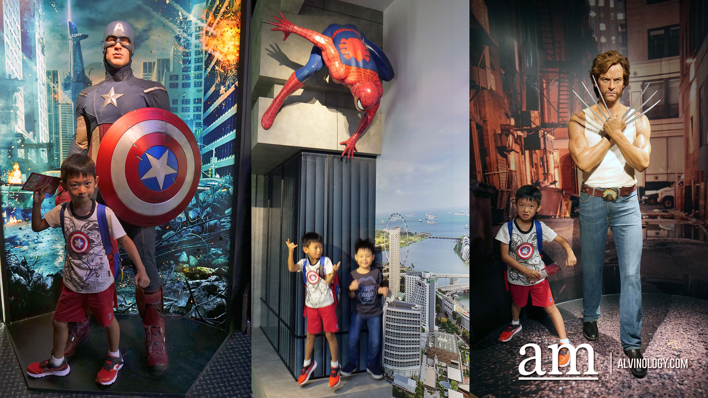 Pose for pictures with Marvel superheroes 