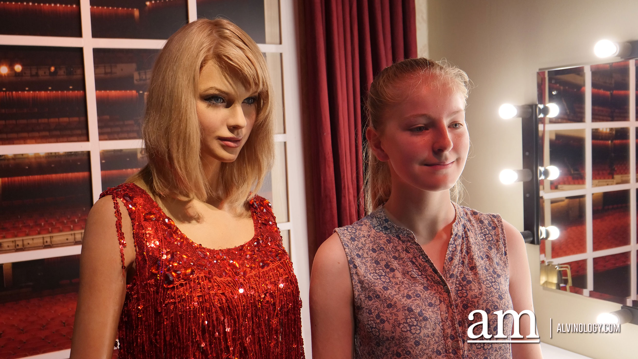 Taylor Swift figurine and a real human 
