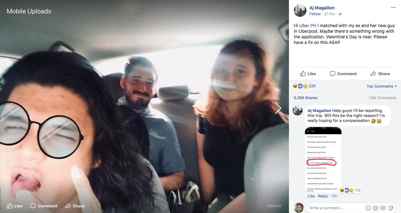 What if you get matched in an Uberpool with your ex and her new boyfriend? Aj Magallon knows exactly how that feels - Alvinology
