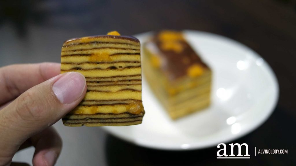 Salted Egg Yolk Kueh Lapis anyone? Now available in Singapore from OLLELLA - Alvinology