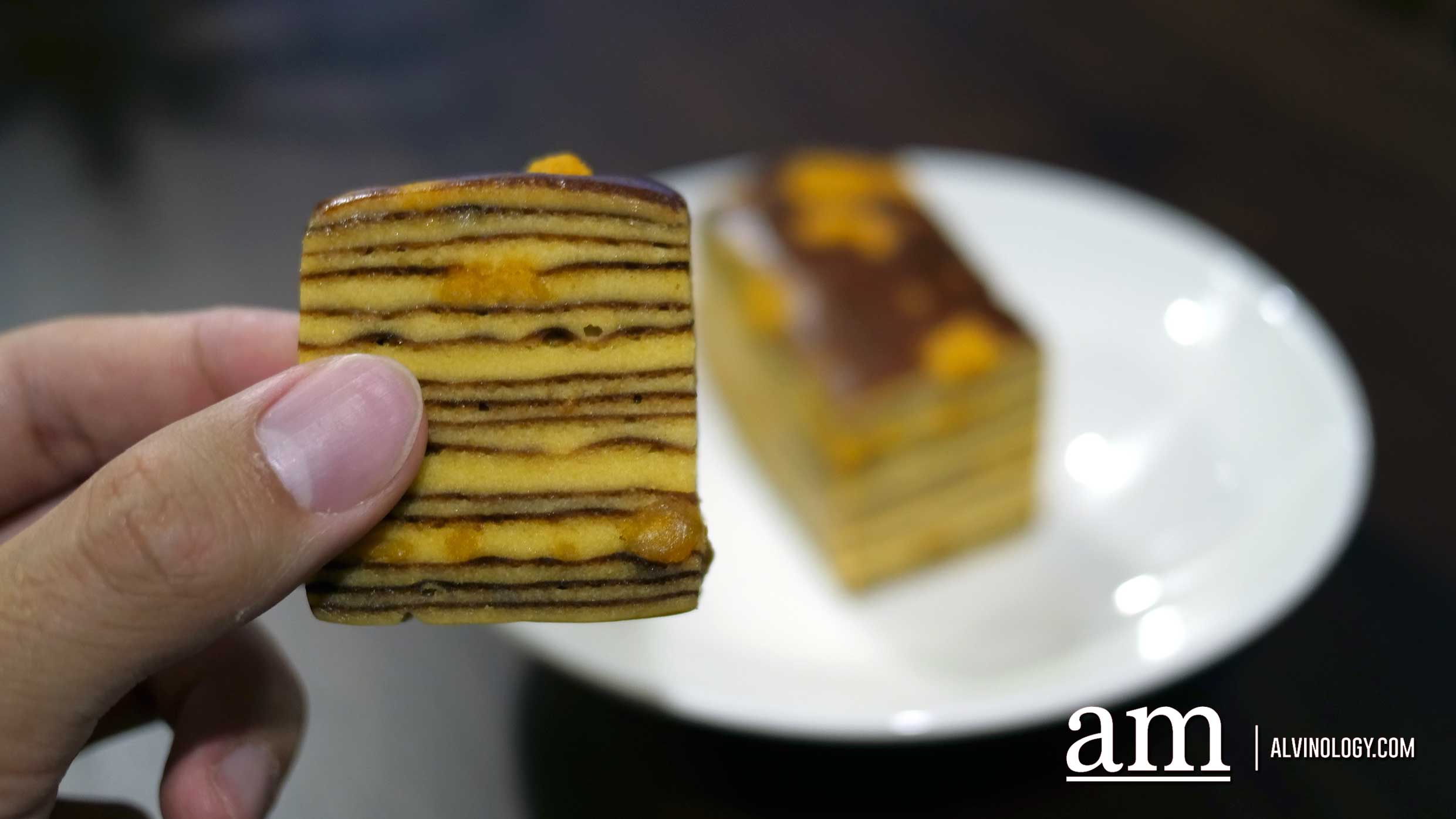 Salted Egg Yolk Kueh Lapis anyone? Now available in Singapore from OLLELLA - Alvinology