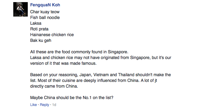 Singaporean food doesn't count in travel writer's list of top ten Asian cuisine - Alvinology