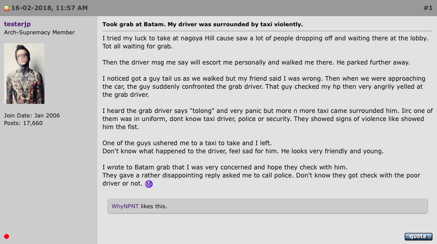 Taxi gangs in Batam become violent when they know you're taking a Grab or an Uber - Alvinology