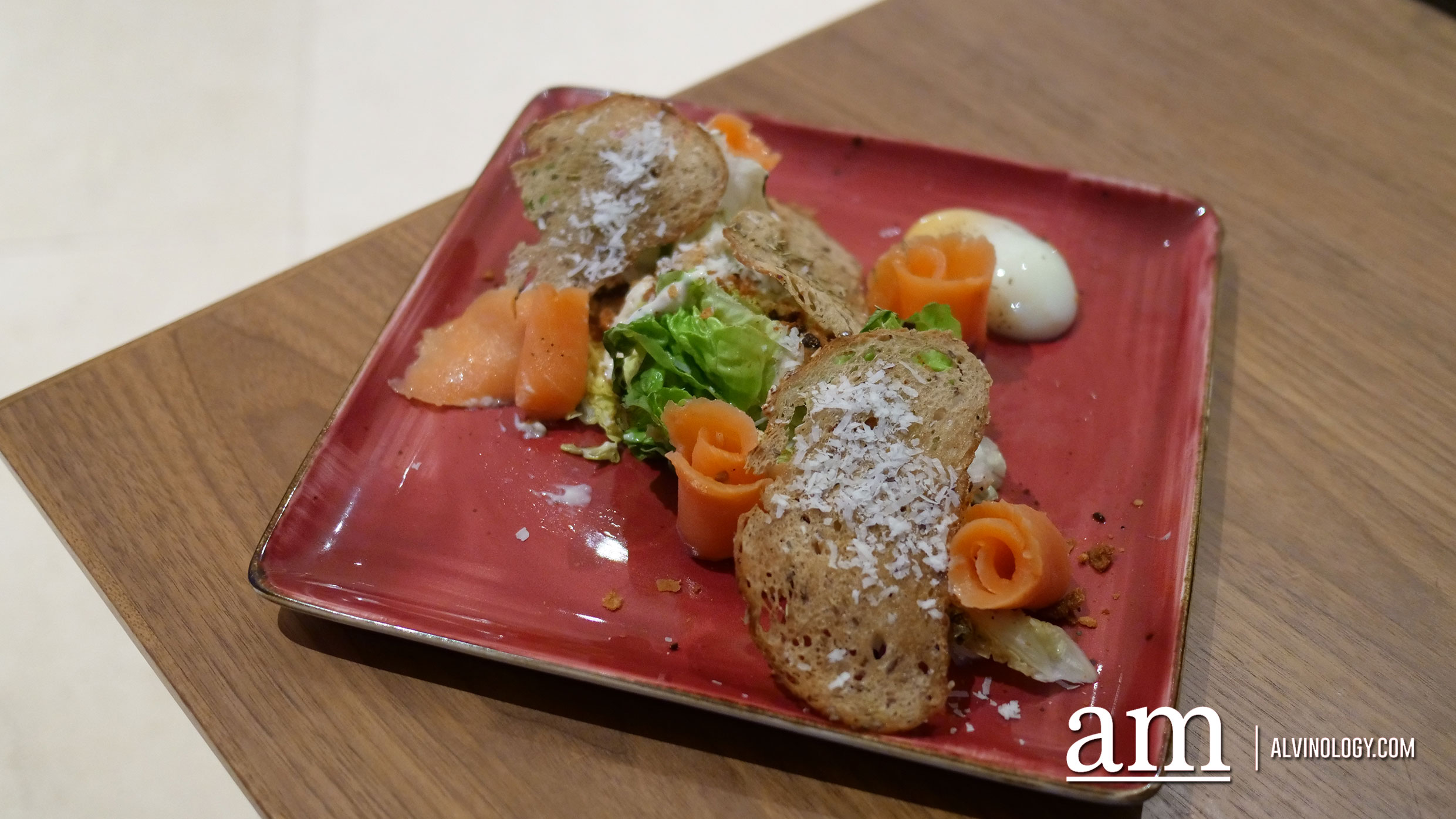TRACE Caesar Salad with Smoked Loch Fyne salmon (RM38)