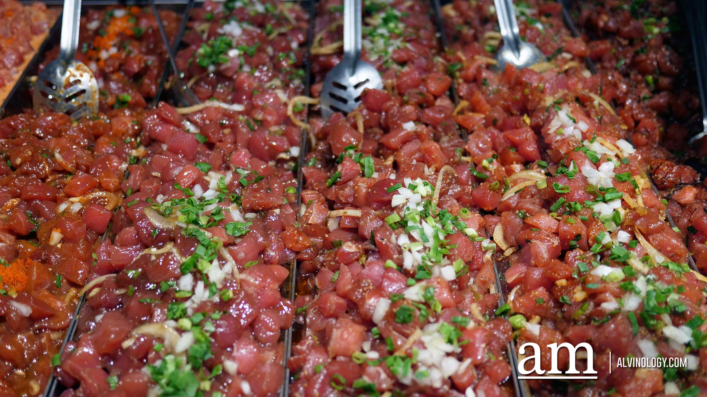 Some of the Poke selection at Foodland Farms 