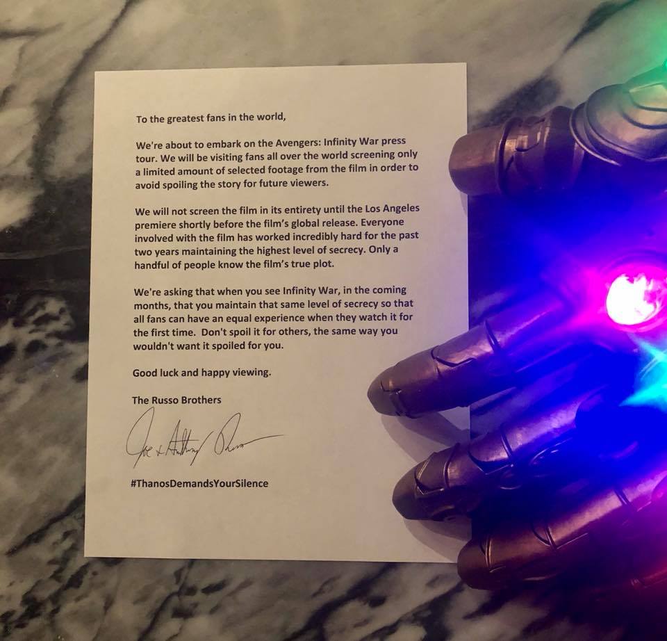 Thanos says no to Avengers: Infinity War spoilers and we agree wholeheartedly - Alvinology