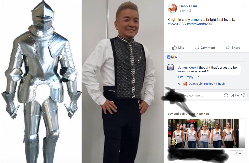 Dennis Lim is back to roast the fashion on the 2018 Star Awards red carpet - Alvinology