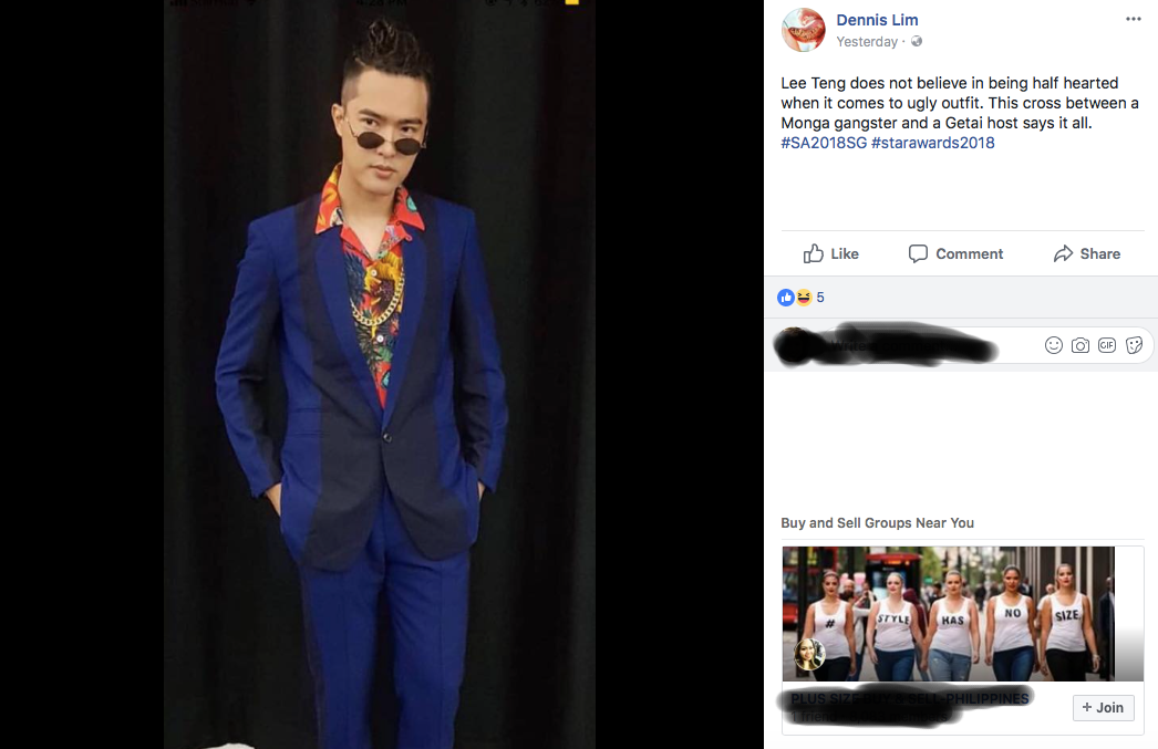 Dennis Lim is back to roast the fashion on the 2018 Star Awards red carpet - Alvinology
