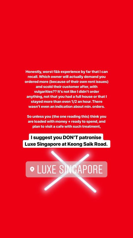 Café manager of Luxe Singapore scolds customers over a cheap purchase Café manager of Luxe Singapore scolds customers over a cheap purchase - Alvinology
