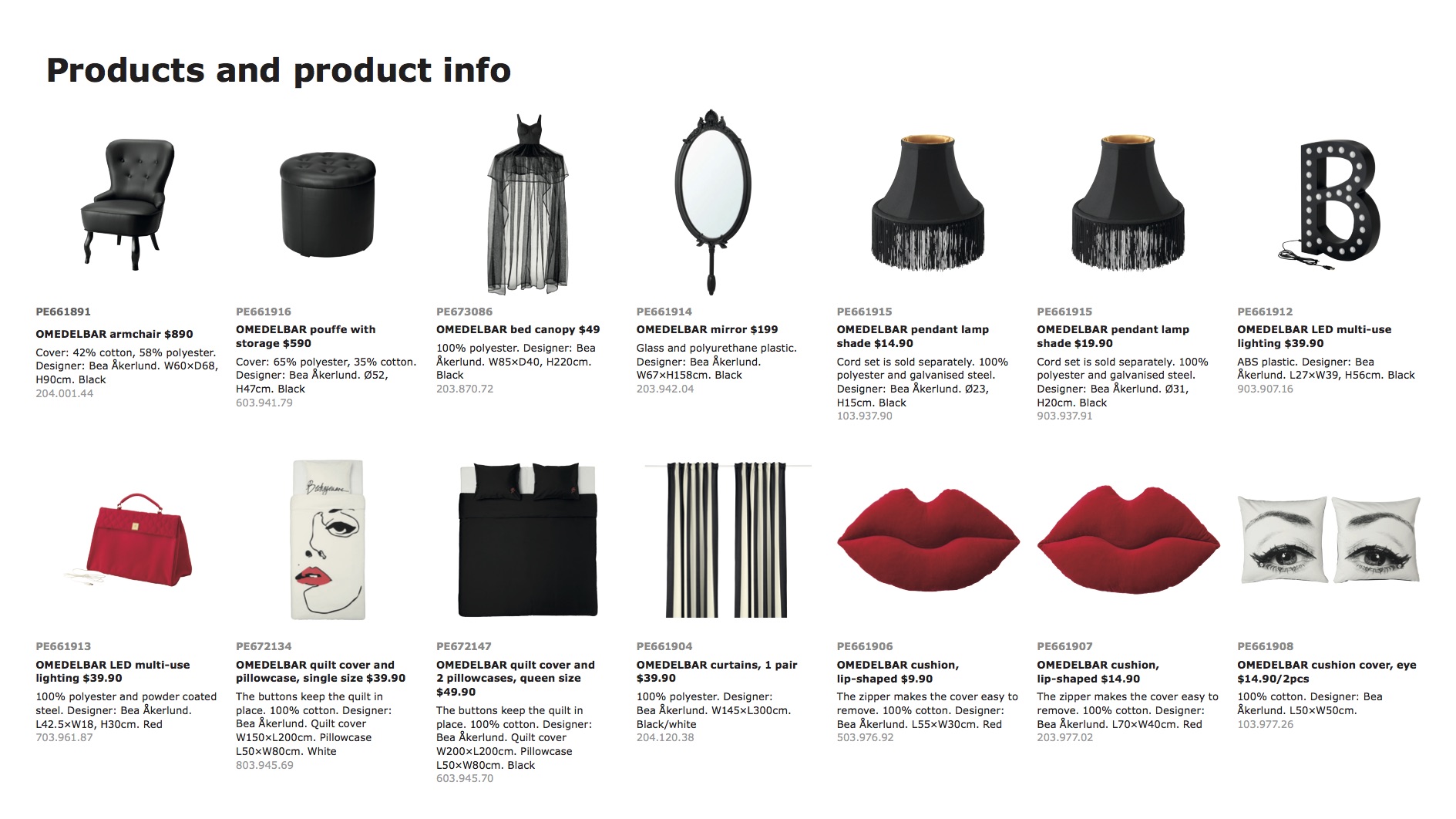 Goth meets Hollywood glamour at IKEA's new OMEDELBAR collection Goth meets Hollywood glamour at IKEA's new OMEDELBAR collection - Alvinology