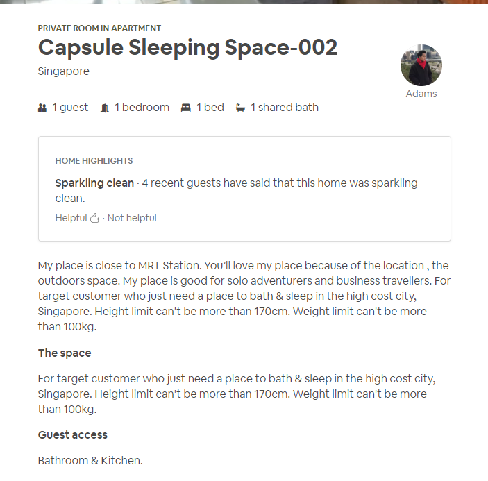 Singapore coffin-style Capsule home in HDB advertised for $15-$19 a night on Airbnb? - Alvinology