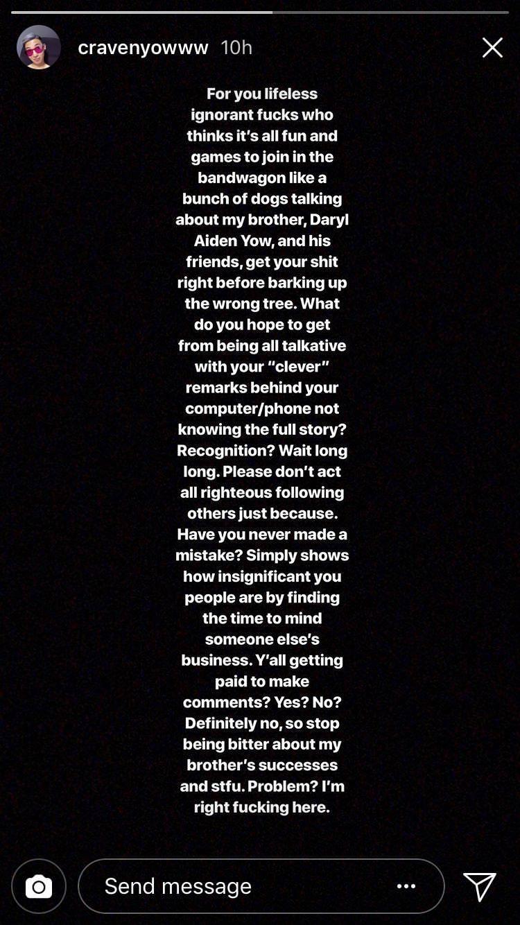 Did Darel Aiden Yow's brother, Craven Yow, post SAF training photos on Instagram and admit his brother made a mistake? Did Darel Aiden Yow's brother, Craven Yow, post SAF training photos on Instagram and admit his brother made a mistake? - Alvinology