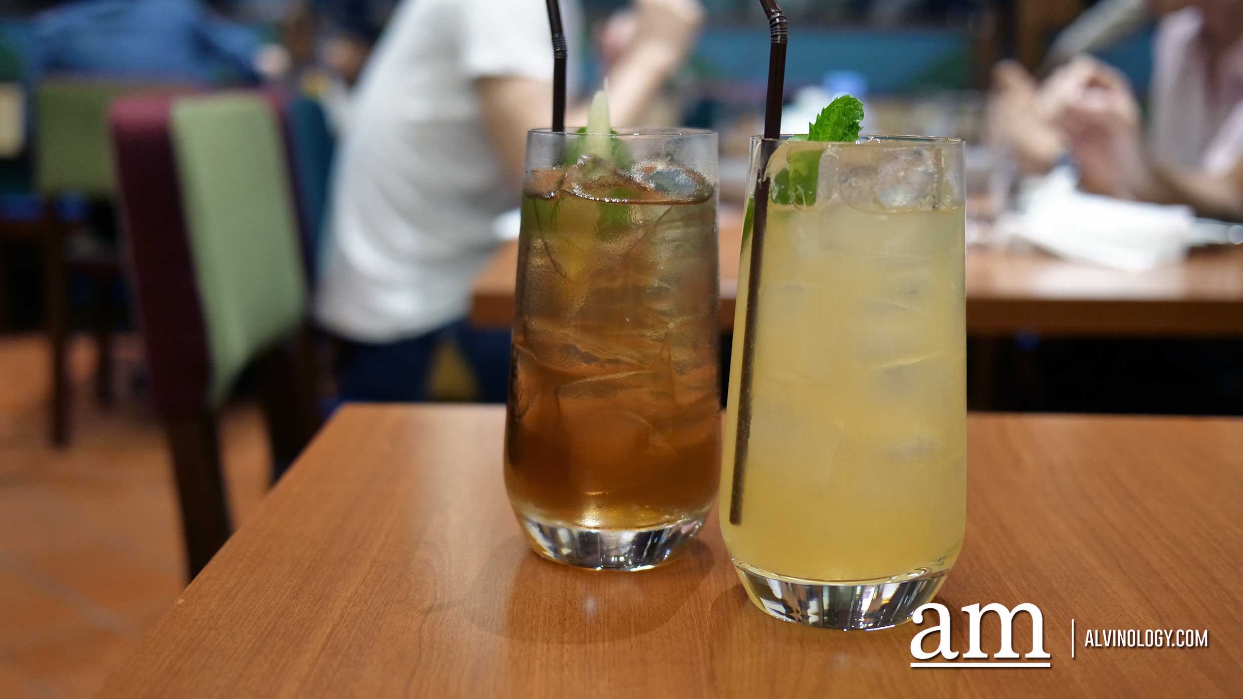 Honey lemon juice (120 baht) and lemongrass juice (80 baht)