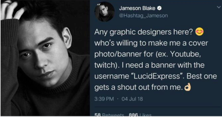 Filipino celebrity Jameson Blake solicits free graphic design work in exchange for "shout-out," gets what he deserves - Alvinology