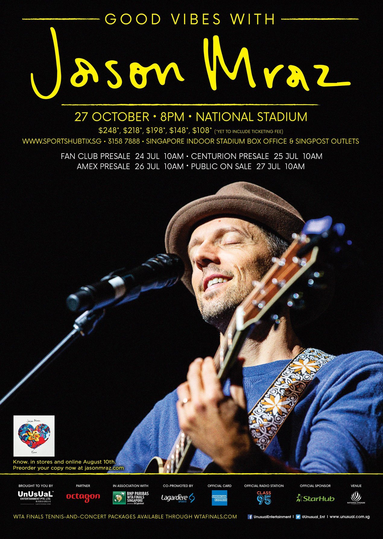 Jason Mraz is performing in Singapore (his only stop in Asia) this October! Jason Mraz is performing in Singapore (his only stop in Asia) this October! - Alvinology