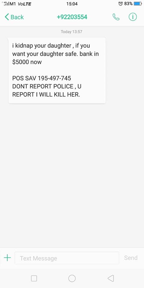Scammer posts own name and NRIC, threatens to break your daughter's arm if you don't pay in latest text scam - Alvinology