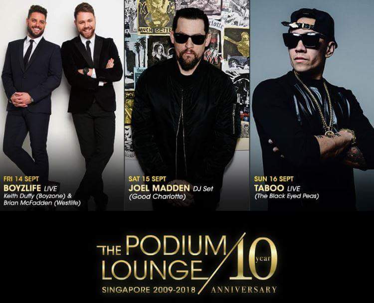 The Podium Lounge returns for its 10th and biggest edition with Joel Madden, Taboo, Boyzlife's Brian McFadden and Keith Duffy - Alvinology