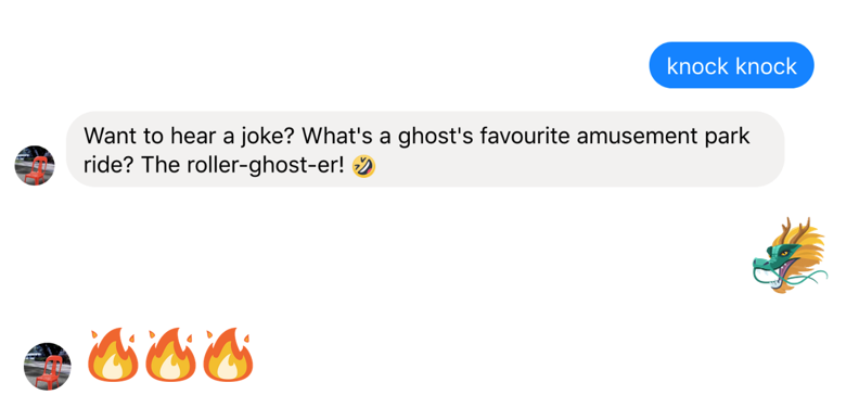 Mr Woo tells a joke and reacts to emojis