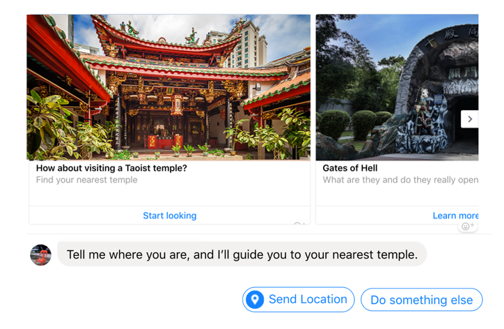 Mr Woo guides users to the nearest relevant Point-of-Interest