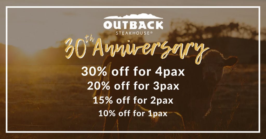 [PROMO CODE INSIDE] Get up to 30% OFF at Outback Steakhouse in Singapore when you dine with 4 or more pax - Alvinology