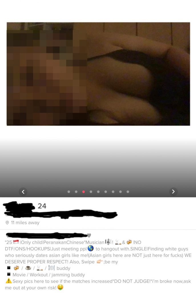 Netizens roast female Singaporean's Tinder profile for preferring "White Guys" Netizens roast female Singaporean's Tinder profile for preferring "White Guys" - Alvinology