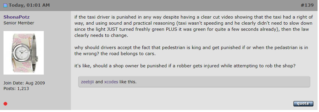 Cyclist gets run over by car but netizens aren't as sympathetic as you'd think - Alvinology