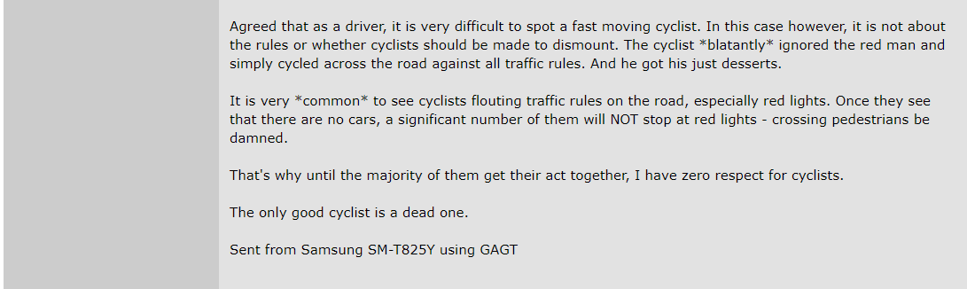 Cyclist gets run over by car but netizens aren't as sympathetic as you'd think - Alvinology