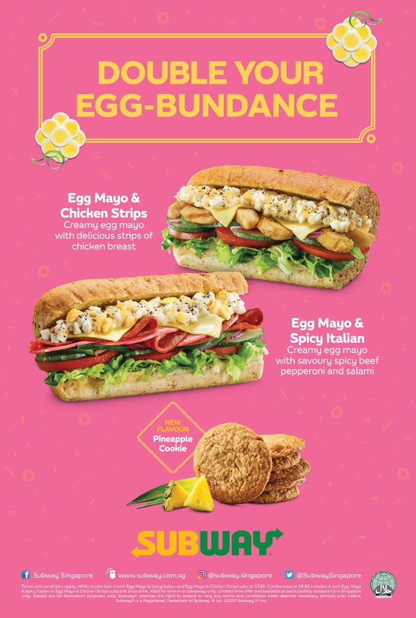 Subway launches two new Egg Mayo Subs and a special pineapple cookie for the Chinese New Year Subway launches two new Egg Mayo Subs and a special pineapple cookie for the Chinese New Year - Alvinology