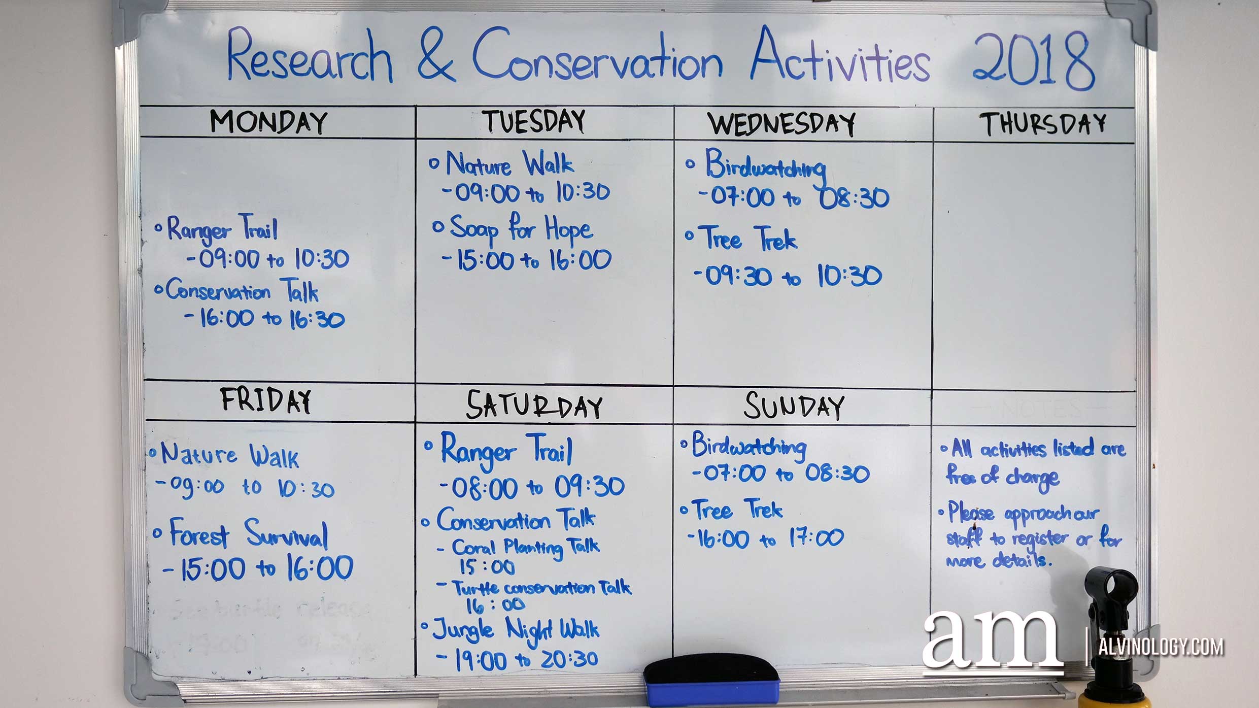 Activities at the Marine Conservation Centre