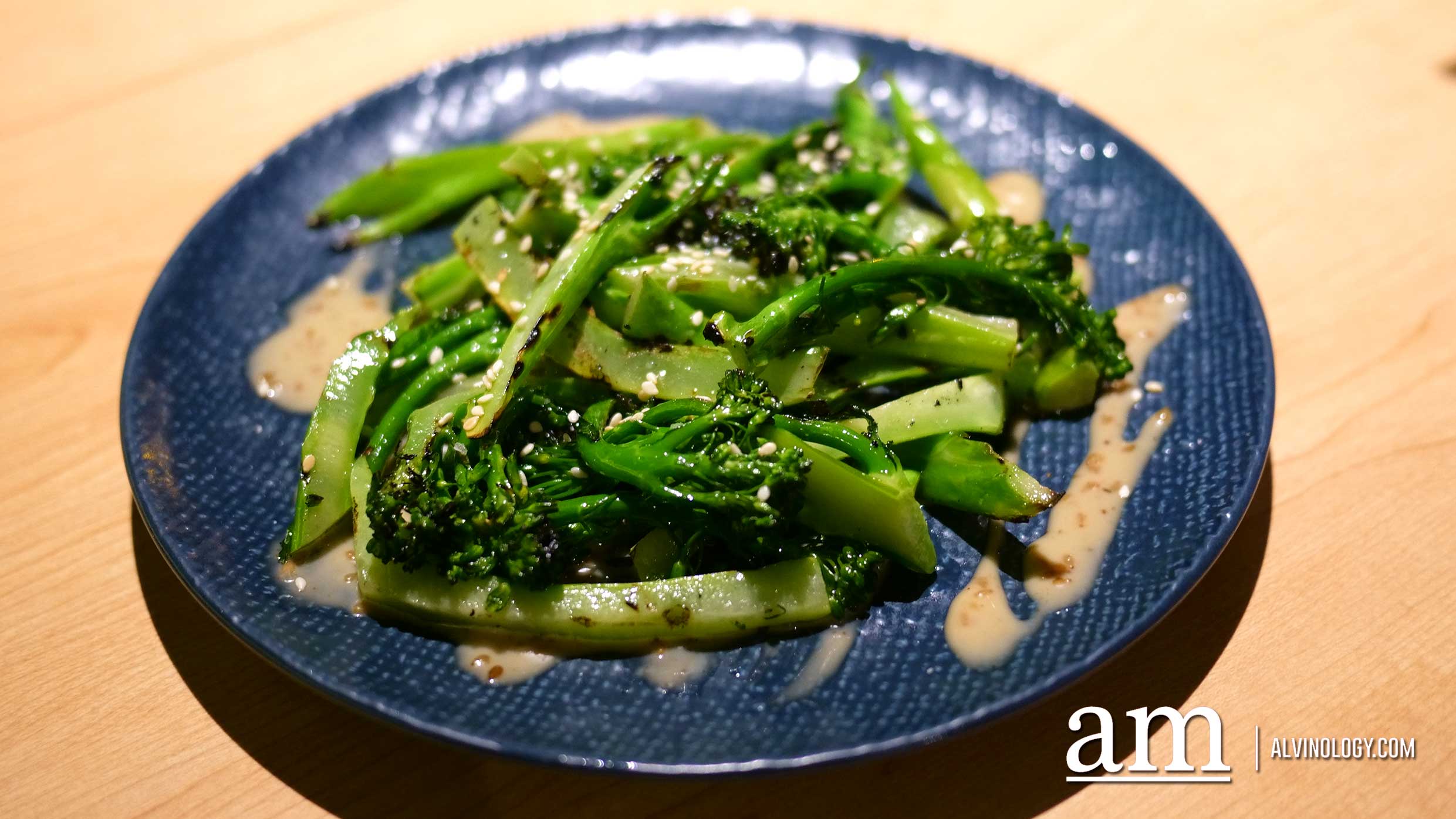Grilled Broccolini ($9) - sesame seed, mustard, sesame dressing
