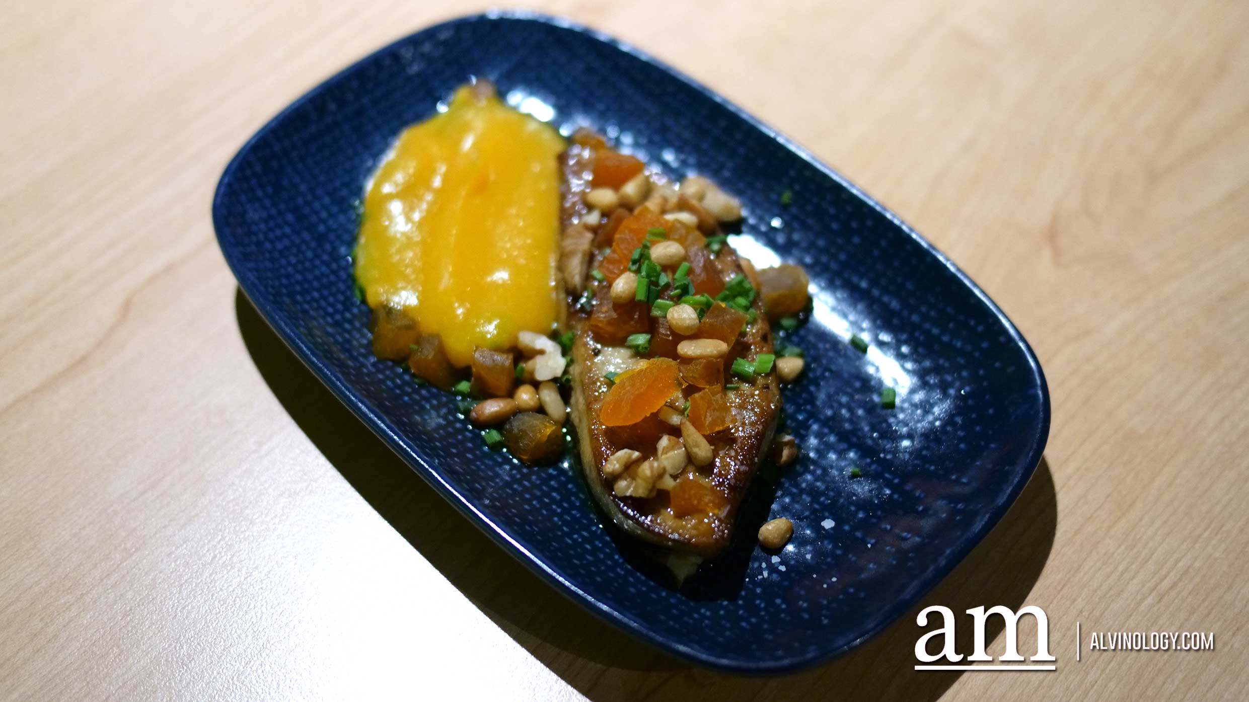 Foie Gras ($12) - apricot puree, mixed nuts