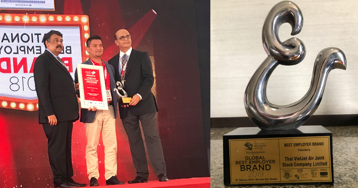 Thai Vietjet wins “Global Best Employer Brand 2019” Award adding up to its numerous milestones - Alvinology