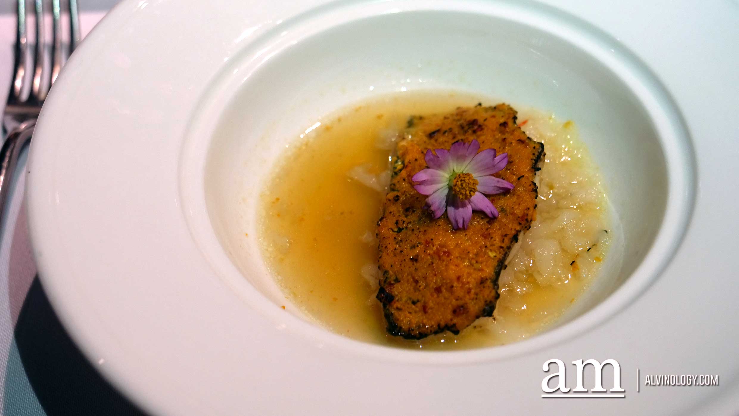 KweiChow MouTai (贵州茅台) X Restaurant Labyrinth Nippon Koi Farm Silver Perch - otah rempan, all-spice leaf, kaffir lime