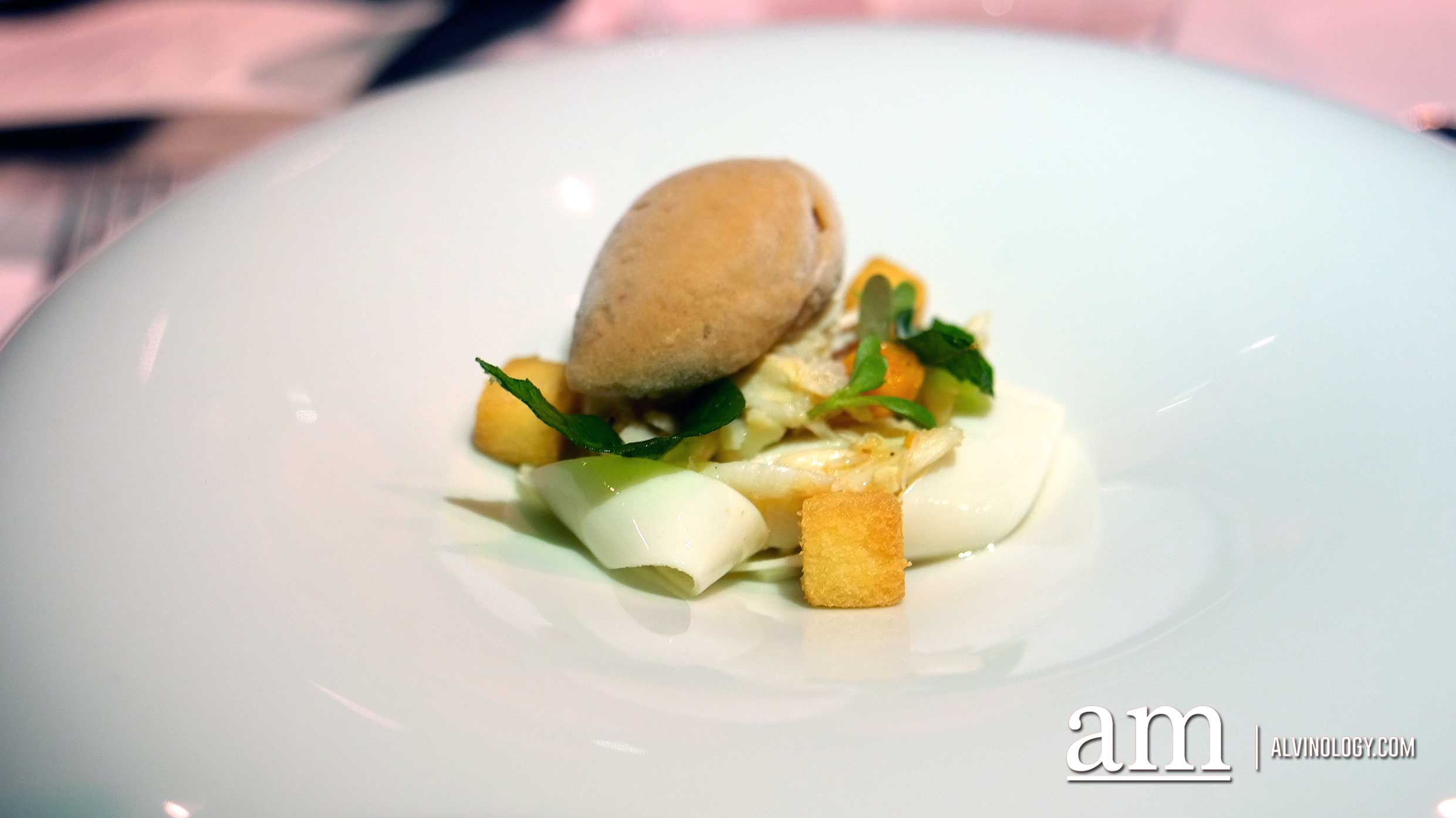 KweiChow MouTai (贵州茅台) X Restaurant Labyrinth Local Wild Caught Crab, Sustenir Farm Strawberry - signature chili ice cream, egg whites and salted mackerel