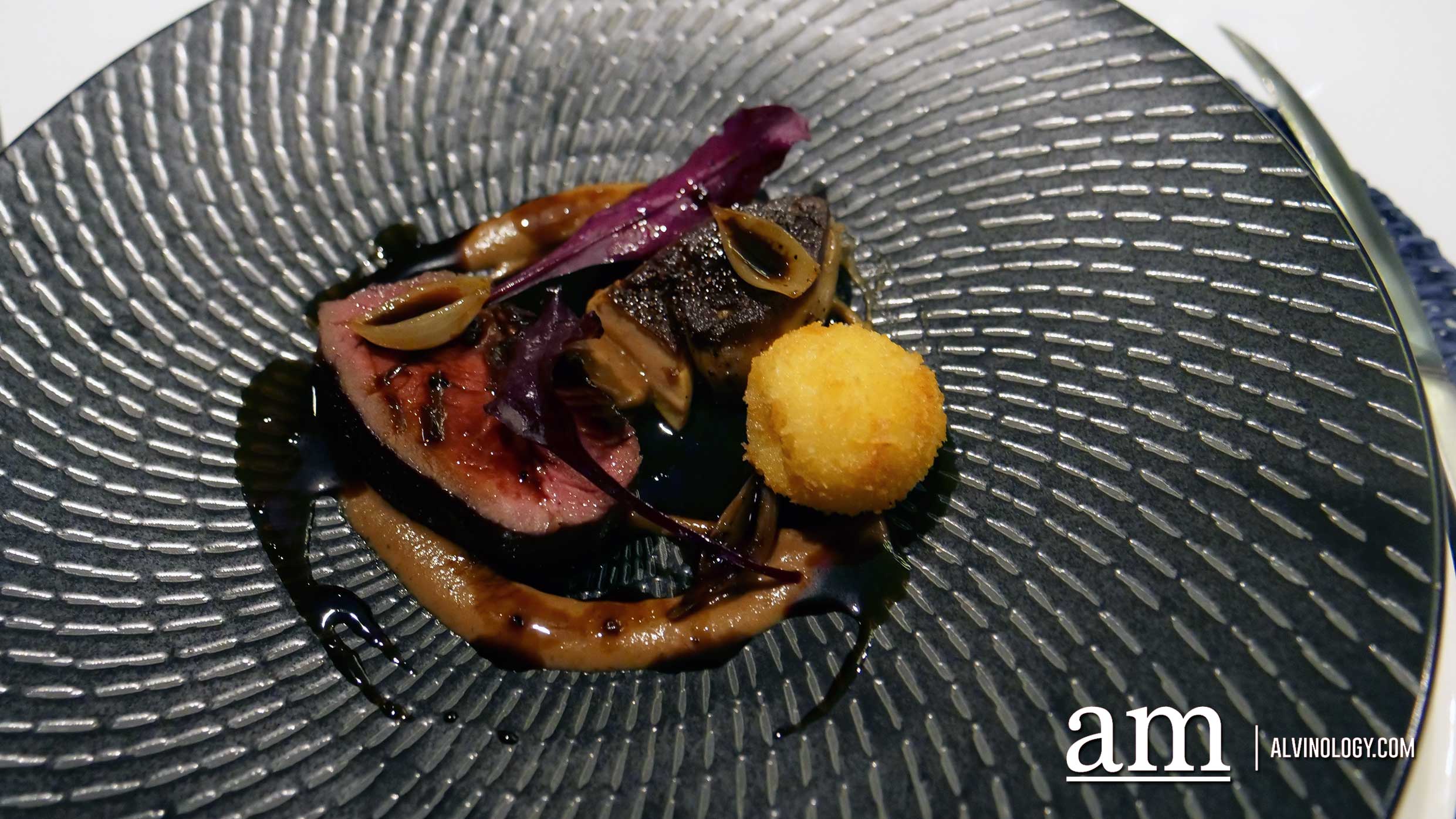Who Niu - wagyu, foie gras, shallot, truffle, wasabi, madeira 