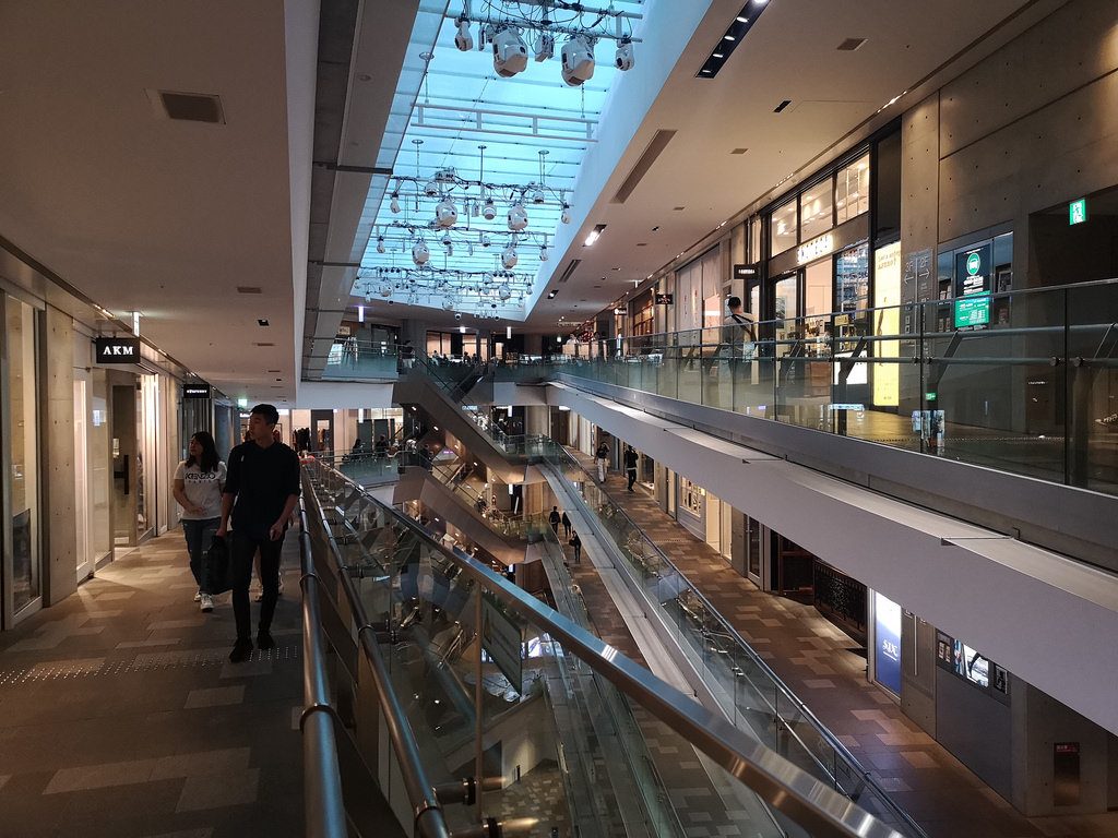 The architecture of the Omotesando Hills shopping complex is intriguing.