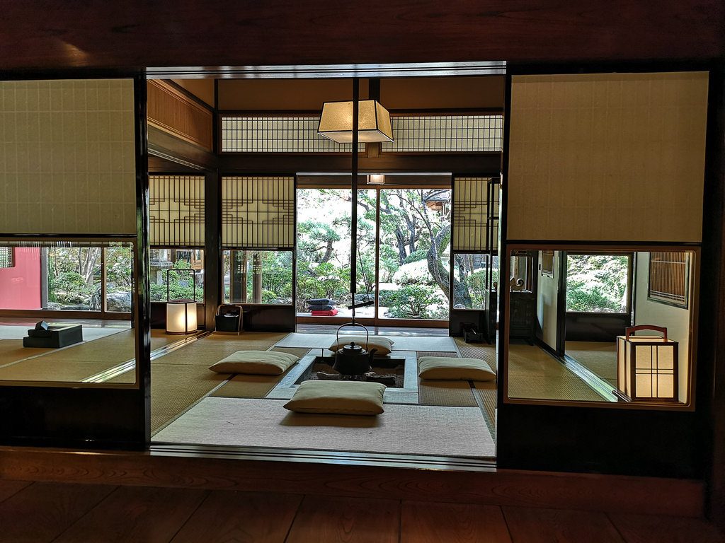 One of the more public seating areas inside Tofuya Ukai.